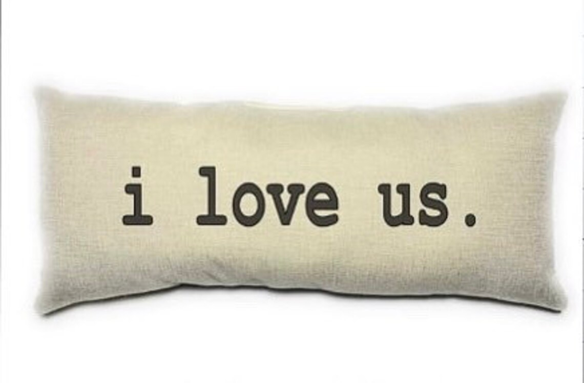 I Love Us Pillow Inspirational Lumbar Pillow Black and Etsy