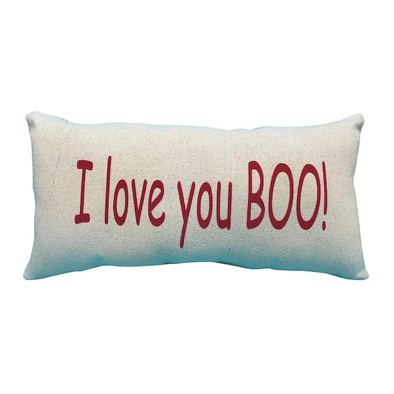 I Love You Boo Love Pillow Inspirational Lumbar Pillow Red Etsy
