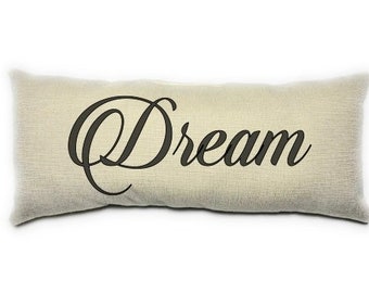 Dream Lumbar Pillow Black and Beige Inspiration Home Decor Cushion
