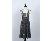 Vintage 1970s Calico Floral Prairie Gunne Sax Style Dress S M