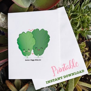 Gettin' Figgy With It Geige Blatt Feigen Liebhaber Valentinstag Karte - Sofort Download A2 Karte