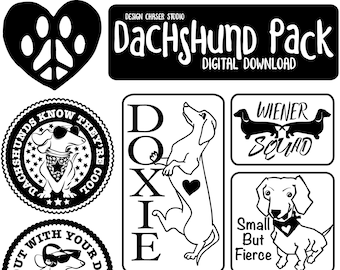 Dachshund Digital Art: 12 Image Set (Digital Download)