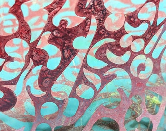 Mayan Playground Stencil: Mixed Media Art, Gel Printing (Digital Download)