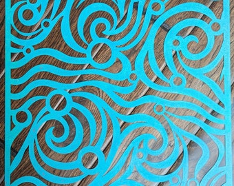 Currents and Bubbles Stencil: Mixed Media Gel Printing (Digital Download)