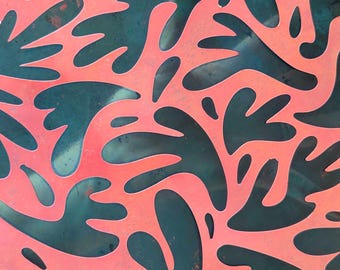 White Water Rapids Stencil: Mixed Media, Gel Printing
