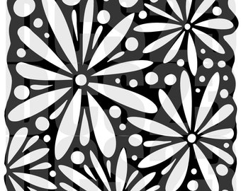 STENCIL | Daisy Fresh | Mixed Media | Ideal for Gel Plate Printing, Polymer Clay, Paint & Texture Paste