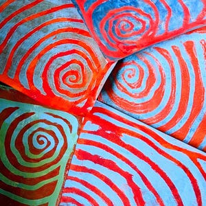 Viva Vertigo Stencil: Mixed Media Gel Printing, Polymer Clay