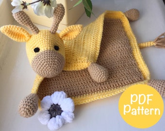 Giraffe Cute Lovey Crochet  Blanket Pattern | Baby Comforter | PDF Crochet Pattern