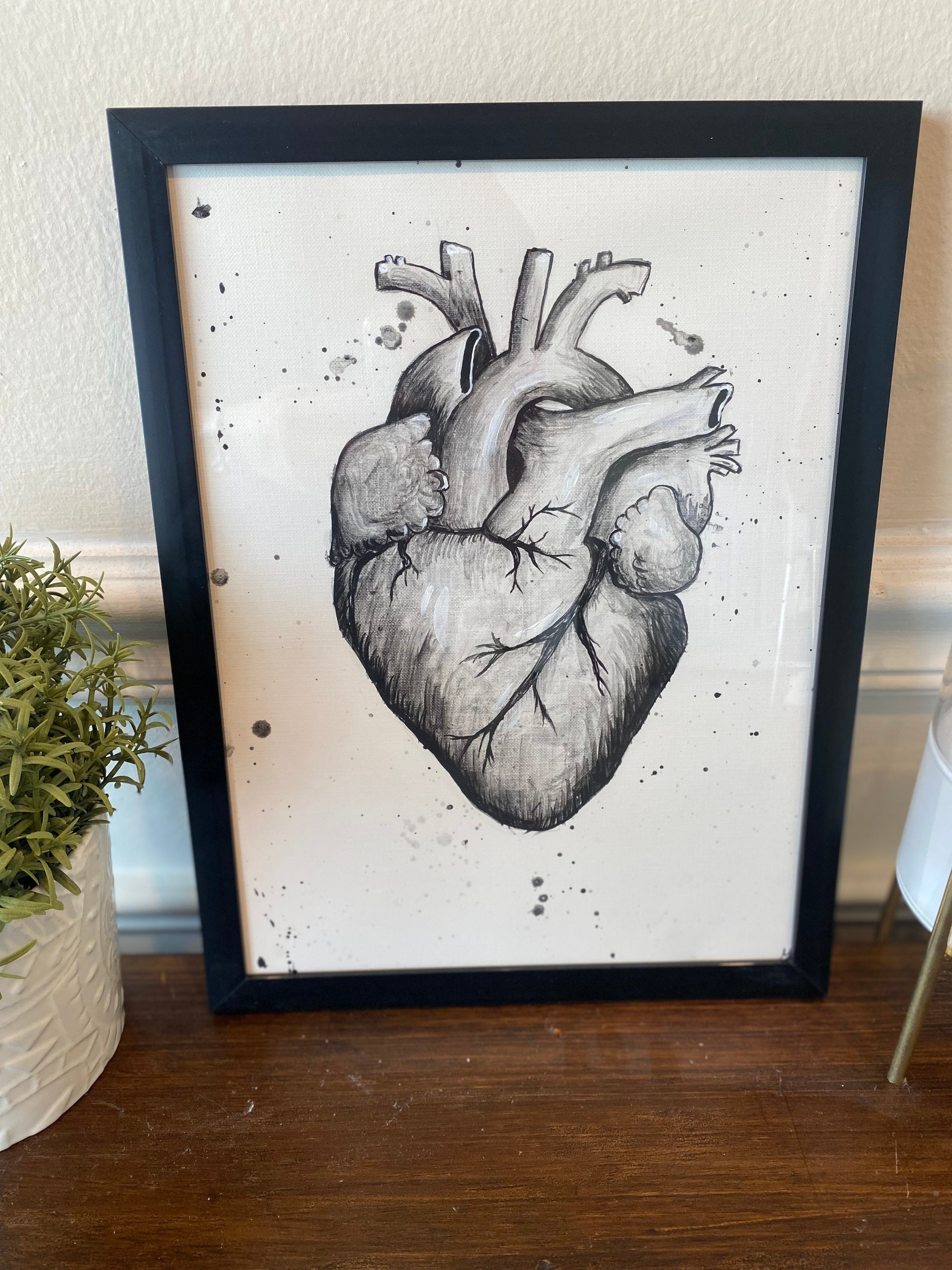 Anatomical Heart Painting Etsy