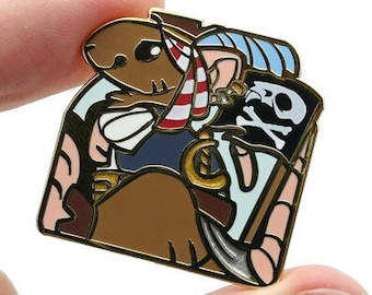 Piratenspeld || Woordspeling Ratten Hard Email Grappig Schattige Huisdieren Fancy Gold Metal Revers Muis Muizen Knaagdier Shiprat Animal Sea Ship Captain Metallic Small