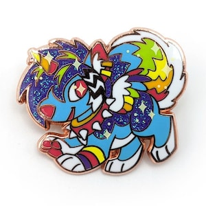 Rainbow Sparkledog Pin Hard Enamel Rose Gold Fursona Furry Scenedog Cringe Animal Canine Colorful Glitter Sparkle Lapel Accessory Jewelry Sparkledog