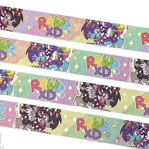 Sparkledog Washi Tape || Crafting Decoration Decorative Rainbow Gloomdog Scenedog RAWR Fursona Furry Animal Cute Gold Foil Scrapbooking Roll