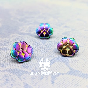 Anodized Sparkle Paw Pin || Pet Dog Animal Heart Paws Cute Rainbow Anodized Pawprint Furry Sparkledog Mini Small Filler Lapel Accessory