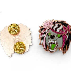 Scenewolf Pin Hard Enamel Sparkledog Rose Gold Fursona Furry Insanity Wolf Meme Scenedog Glitter Sparkle Lapel Accessory Jewelry image 2