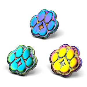 Anodized Sparkle Paw Pin || Pet Dog Animal Heart Paws Cute Rainbow Anodized Pawprint Furry Sparkledog Mini Small Filler Lapel Accessory