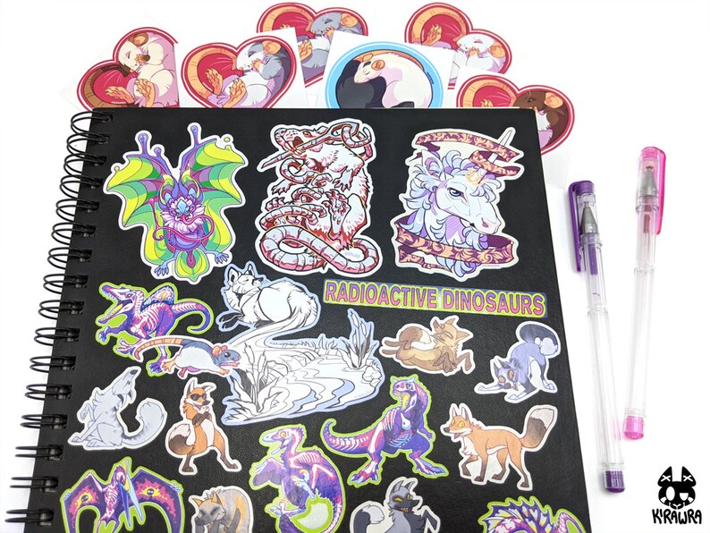 Playful Foxes Sticker Sheet 10 Stickers Vinyl Fox Cute Happy Dancing Silly Fun Funny Colorful Animals Decorative Scrapbook Crafts Vulpes image 4