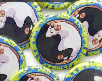 Yin Yang-ratten || 1,5 inch button