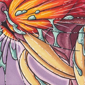 Origineel ACEO: TEEF Rodentia || Art Card ATC ooak traditionele handgemaakte marker knaagdier rat muis dierlijke tanden oranje mond snuit Maw