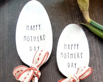 Happy Mother's Day Vintage Spoon, Mum Gift, Mummy Gift, Mothers Day Hand Stamped Spoon, Original Vintage Upcycled Cutlery by Hello Lovely.
