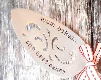 Mum Bakes The Best Cakes Vintage Cake Slice | Baker Gift | Cake Lovers Gift, Personalised  Original Vintage Upcycled Cutlery by Hello Lovely