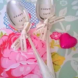 Personalised Birthday Stamped Spoon, 18th, 21st, 30th, 40th, 50th, 60, 70th, 80th, 90th Birthday Gift, Original Vintage Cutlery image 8