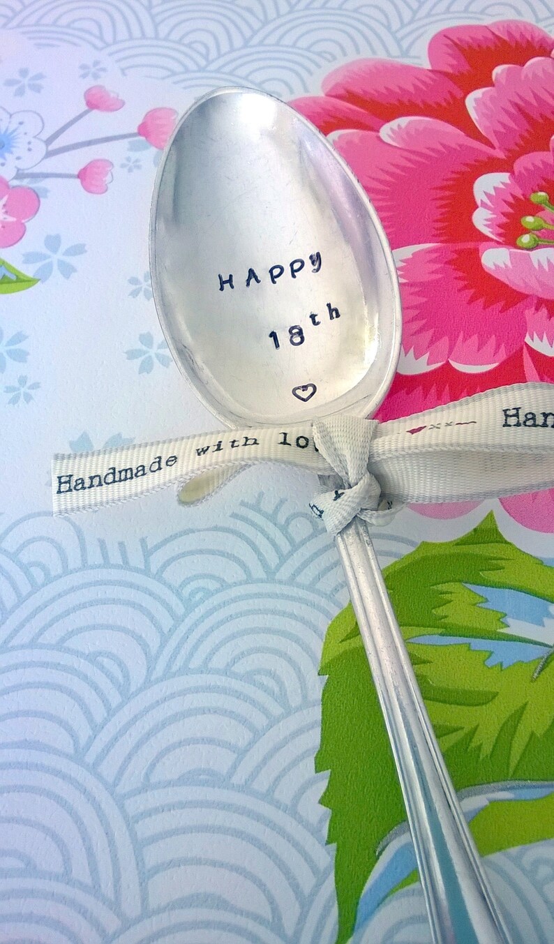 Personalised Birthday Stamped Spoon, 18th, 21st, 30th, 40th, 50th, 60, 70th, 80th, 90th Birthday Gift, Original Vintage Cutlery image 9