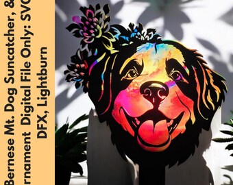 Bernese Mountain Dog Nightlight: Autumn Ornament and Puppy SVG (Digital Download)