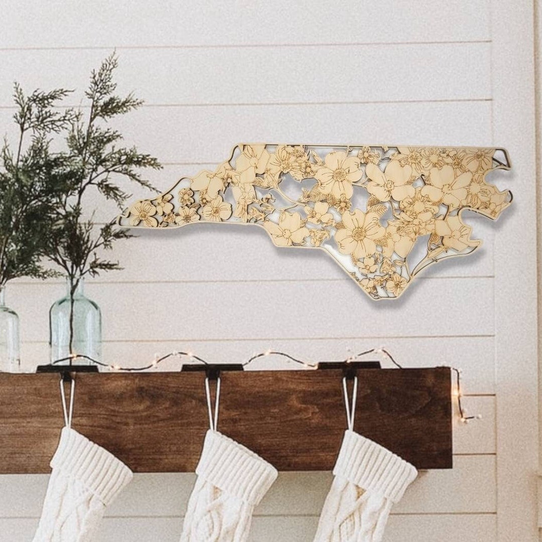 North Carolina Dogwood Wall Art North Carolina Gift Dad NC Etsy
