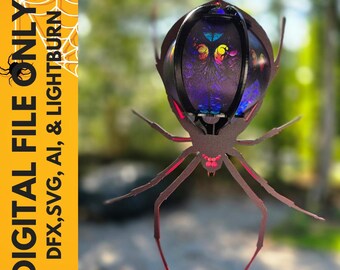 Halloween Spinne Laterne: Laser Schnitt SVG-Dateien (Glowforge & xTool)