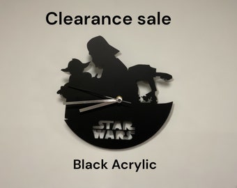 SEE ITEM DETAIL, Vintage Geek Clock, Darth Vader and Yoda clock, Inventory Clearance Sale, Geek Gift, Gift him