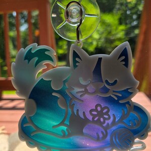 Digital Download Sleepy Kitten Suncatcher SVG | Kitty Cat Suncatcher SVG | Laser Ready File | Jones Laser Craft