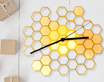 SEE ITEM DETAIL, Save the bees clock, hexagon clock, honey comb kitchen clock, honeybee gift dad, beekeeper gift, Dad's Christmas gift