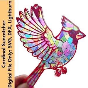 Kardinal Suncatcher SVG: Herbst Fensterdekoration - Laser Cut Design