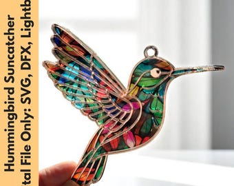 Kolibri Suncatcher SVG: Boho Nature Design (Laserschnittdatei)