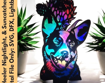 Heeler Cattle Dog SVG Bundle - Nightlight, Ornament & Suncatcher Files
