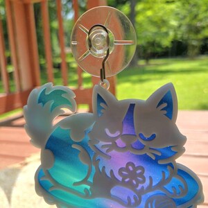 Digital Download Sleepy Kitten Suncatcher SVG | Kitty Cat Suncatcher SVG | Laser Ready File | Jones Laser Craft