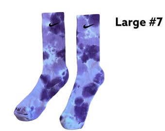 Large Nike Tie Dye Crew Socks, 1 pair Large Mens. Ready to Ship, Adult Sizes, Camp Socks,  Cotton Socks, Tie Dye Sock, Immediate Shipping