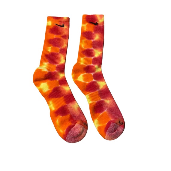 XL Nike Tie Dye Crew Socks 1 Pair Extra Large Crew Socks. in Stock Ready to Ship Cotton Socks Camp Socks Unisex Ready to Ship Etsy