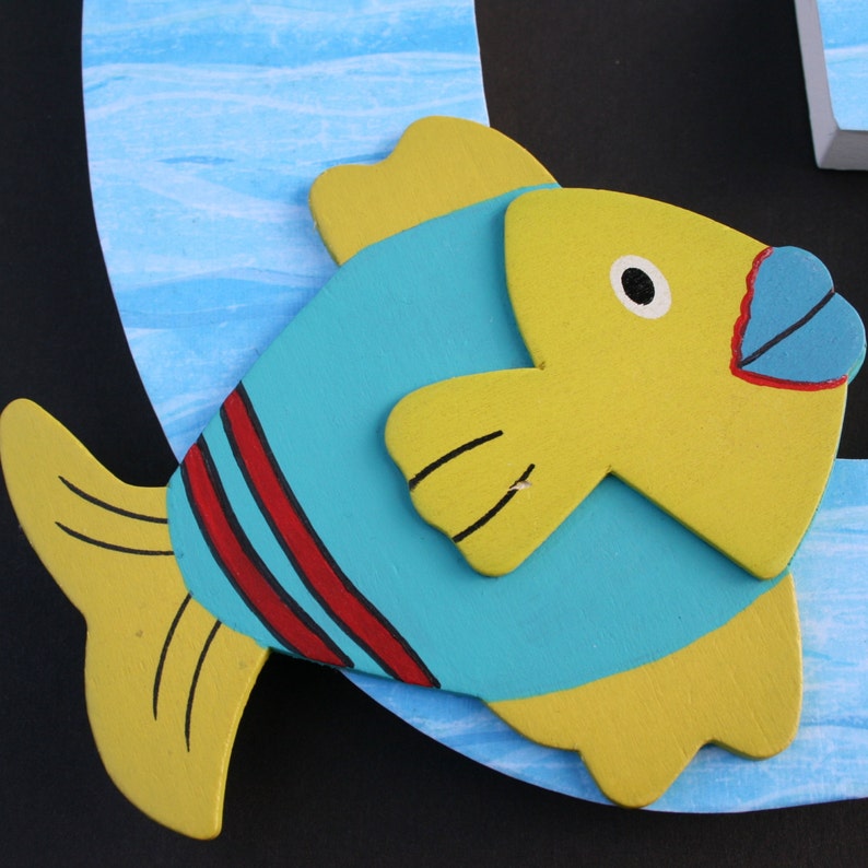 Nautical Nursery Letters Custom Wood Letters Beach Theme Etsy