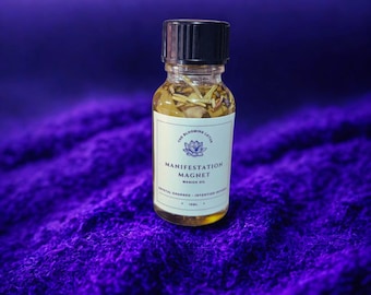 Manifestation Magnet Oil | Intention Infused, Crystal Charged Ritual Oil | Herbs + Essential Oils for Abundance, Love & Success