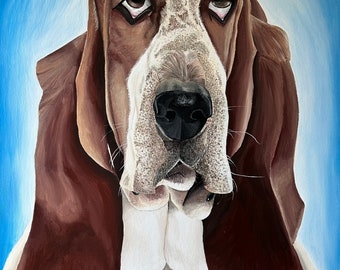 Basset Hound, Basset Hound Art, Basset, Basset Art, Basset Hound Painting, Basset Painting, Basset Hound Wall Art, Basset Hound Wall Decor