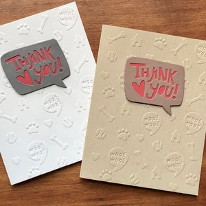 Pet Sitting Thank You Card, Pet Thank You Card, Dog Card, Thank You from the Dog, Embossed Card, Veterinarian, Vet, Handmade Blank Cards image 6