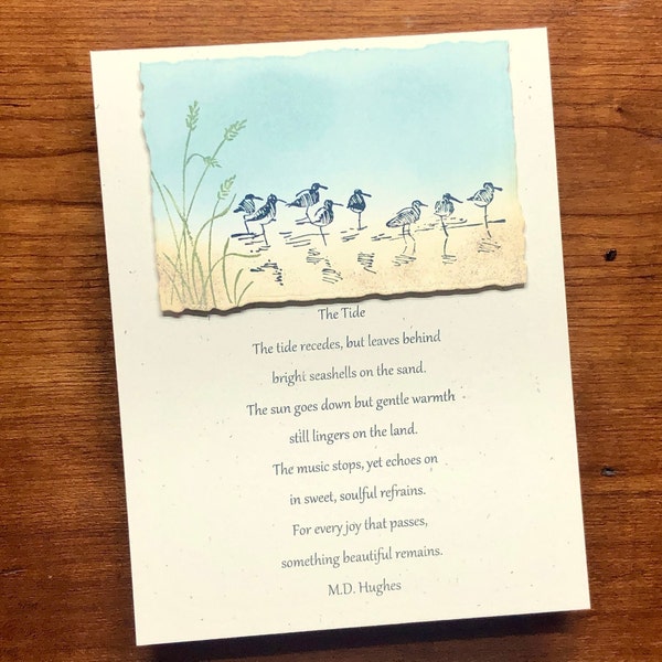 Ships Fast - The Tide Poem Sympathy Card, Condolence Card, Thinking of You, Loss and Grieving, Handmade Celebration of Life Greeting Cards