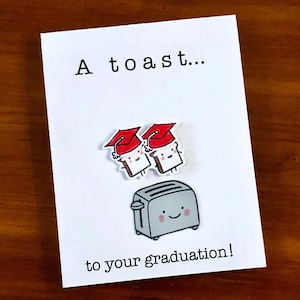 Funny Graduation Card, Customized Hat Color, Personalized 2023 Graduation Card, Food Pun Card, High School, College, Handmade Greeting Cards