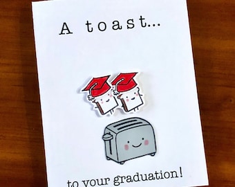 Funny Graduation Card, Customized Hat Color, Personalized 2023 Graduation Card, Food Pun Card, High School, College, Handmade Greeting Cards