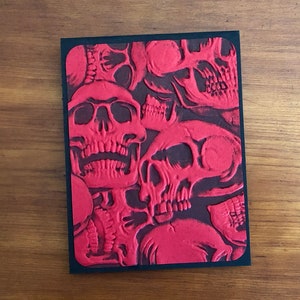 3D Skeleton Halloween Card, Skelly Bones Halloween Greeting Card, Dark Morbid Alternative Skull Card, Punk Theme, Black Gothic Handmade Card