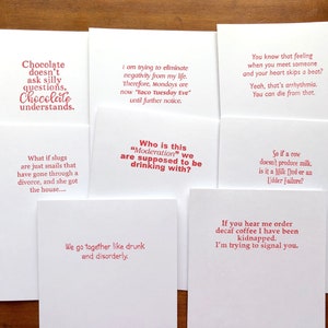 8 Funny All Occasion Cards, Blank Adult Humor Card Pack Set, Assorted Bulk Stationery, Handmade Variety Pack Sarcastic Joke Greeting Cards