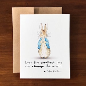 Classic Peter Rabbit Quote New Baby Card, Pregnancy Congratulations, Beatrix Potter New Baby Shower Card, Handmade Newborn Greeting Cards