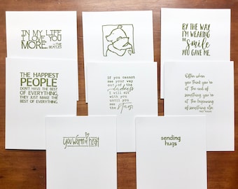 8 Encouragement Cards, Blank Inspirational Card Pack Set, Assorted Stationery, Handmade Variety Pack Support Greeting Cards, Note Card Set