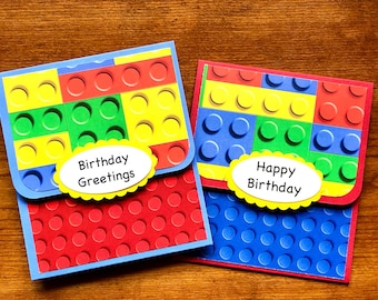 Building Block Gift Card Holder for Kid, Building Blocks Brick Birthday Gift Card Holder, Money Holder, Boy Gift Card Holder, Money Card